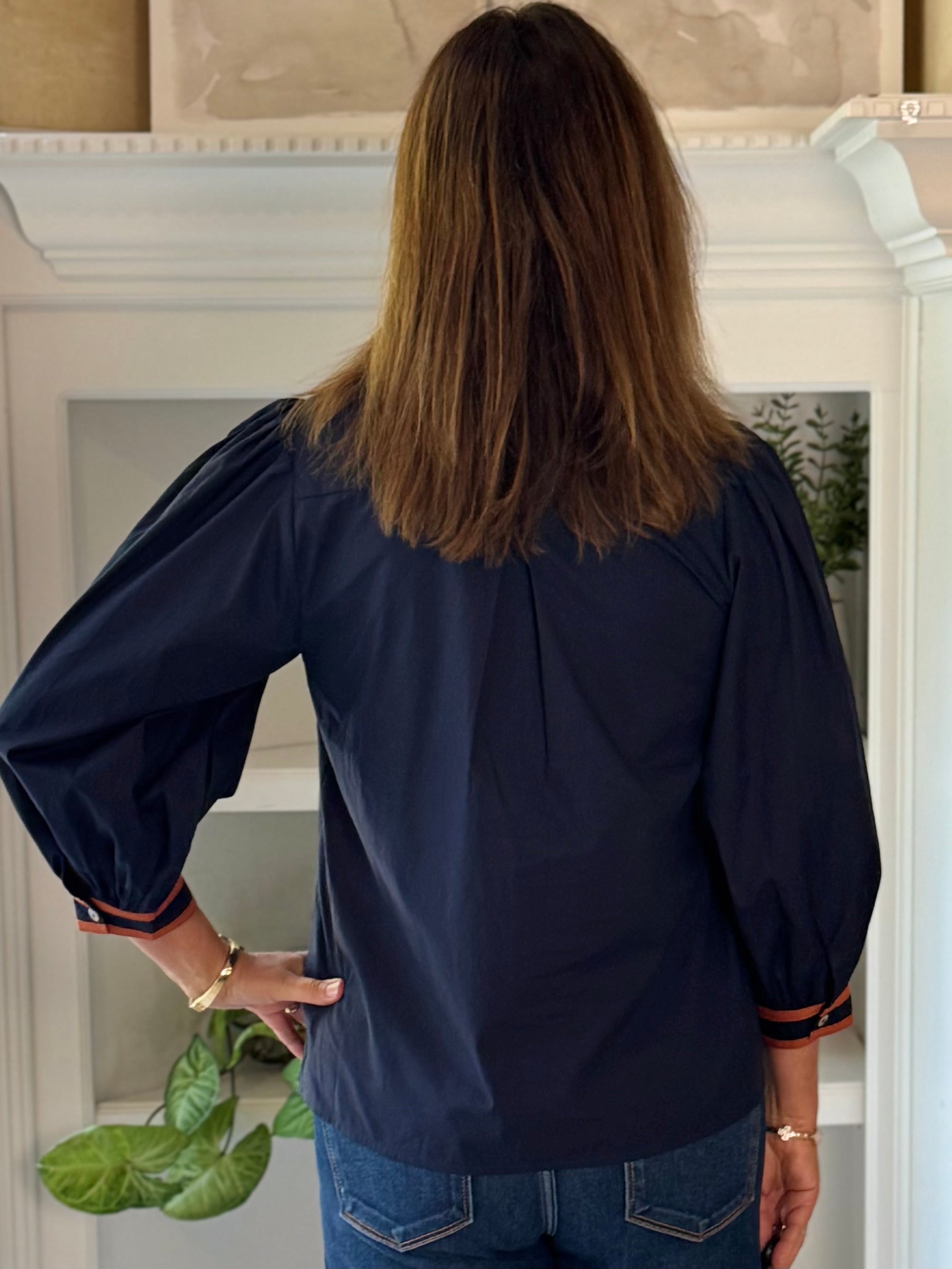Copper Trace Embroidered Top