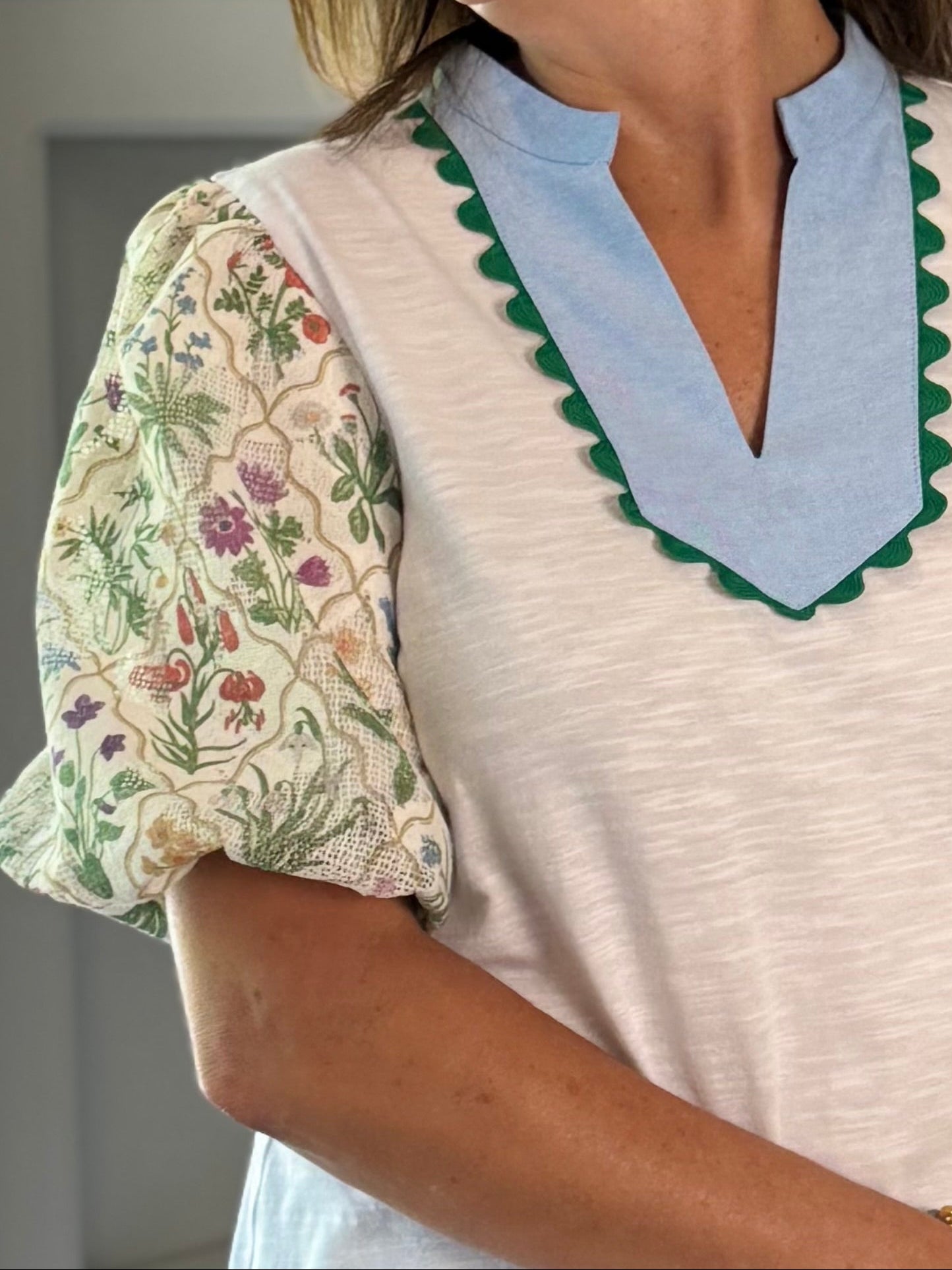 Elegant Garden Contrast Top