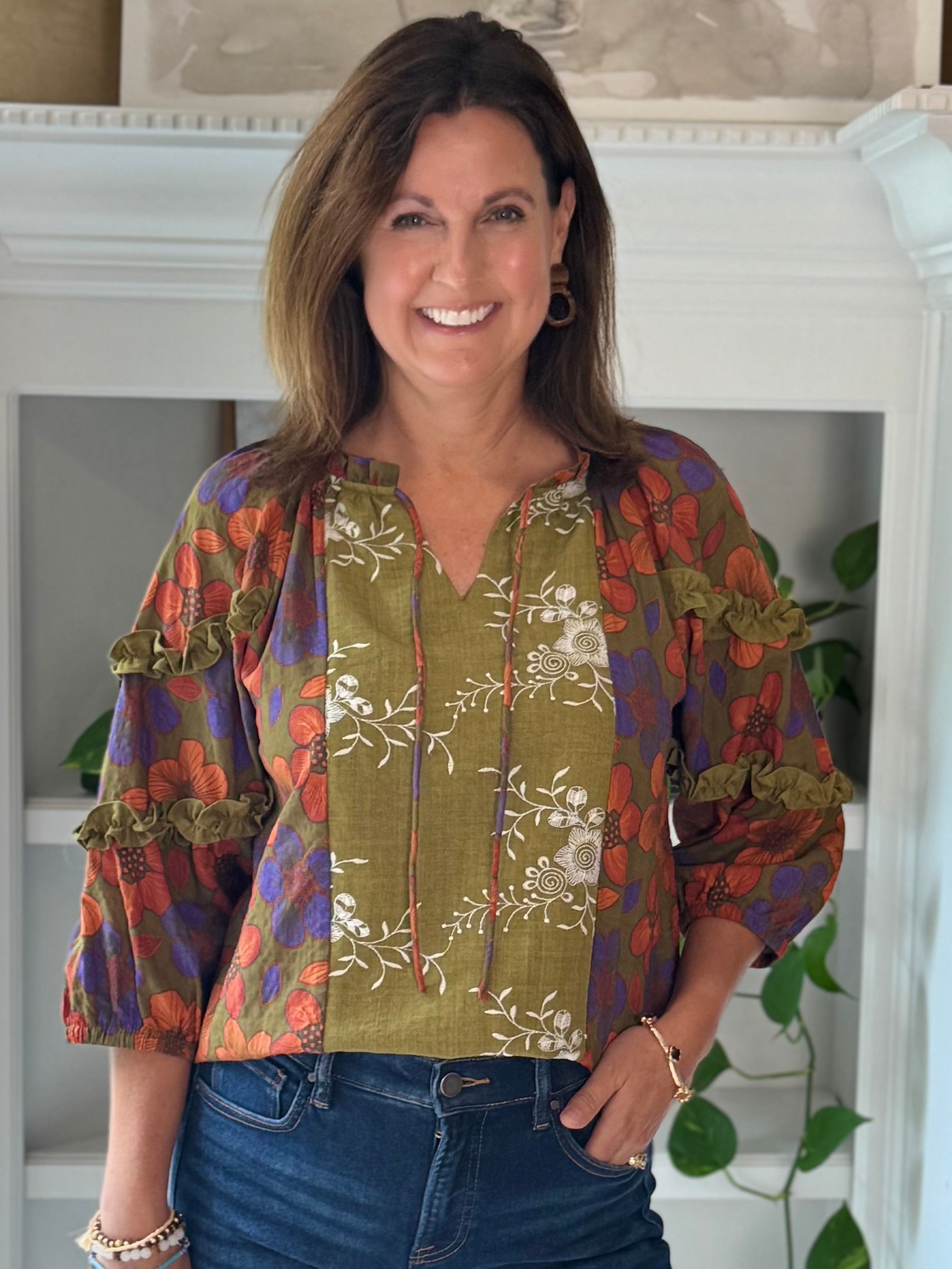 Autumn Collage Floral Top