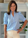 Sweet Spot Polka Top - Blue