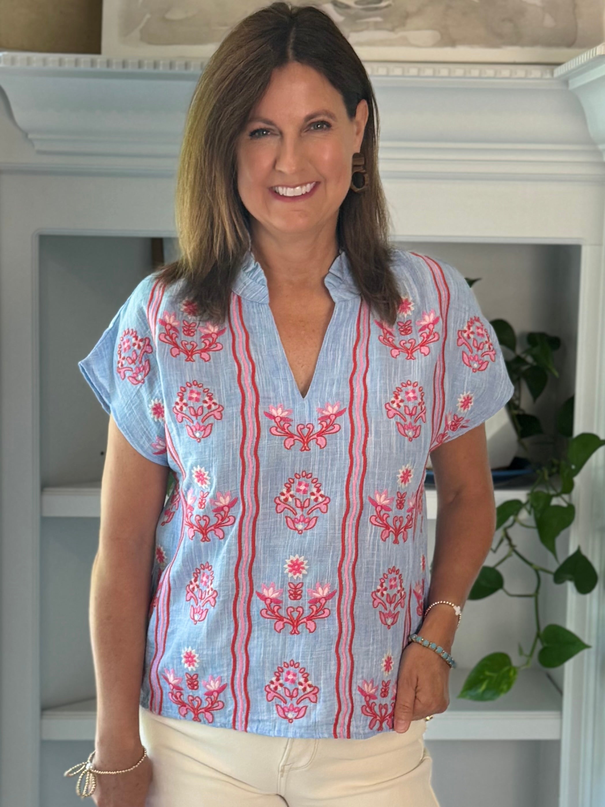 THML Cabana Embroidered Top