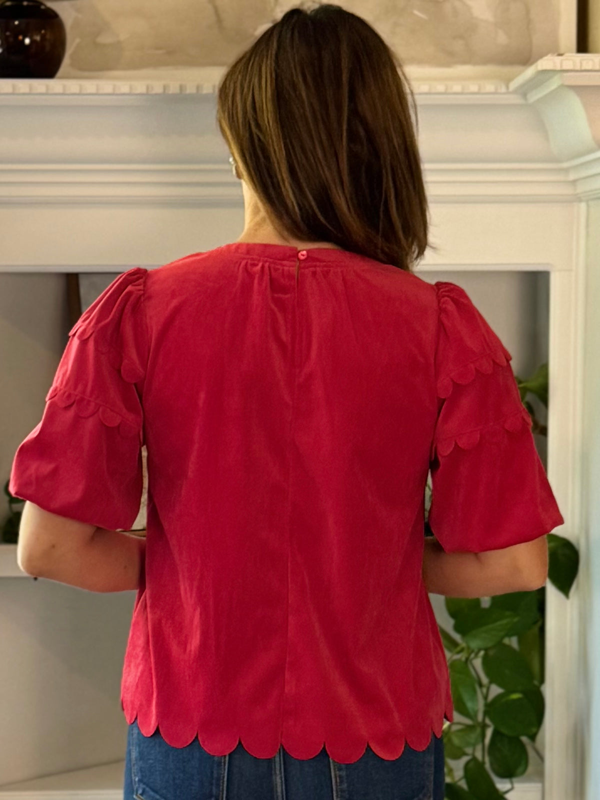 Corduroy Crush Scalloped Top