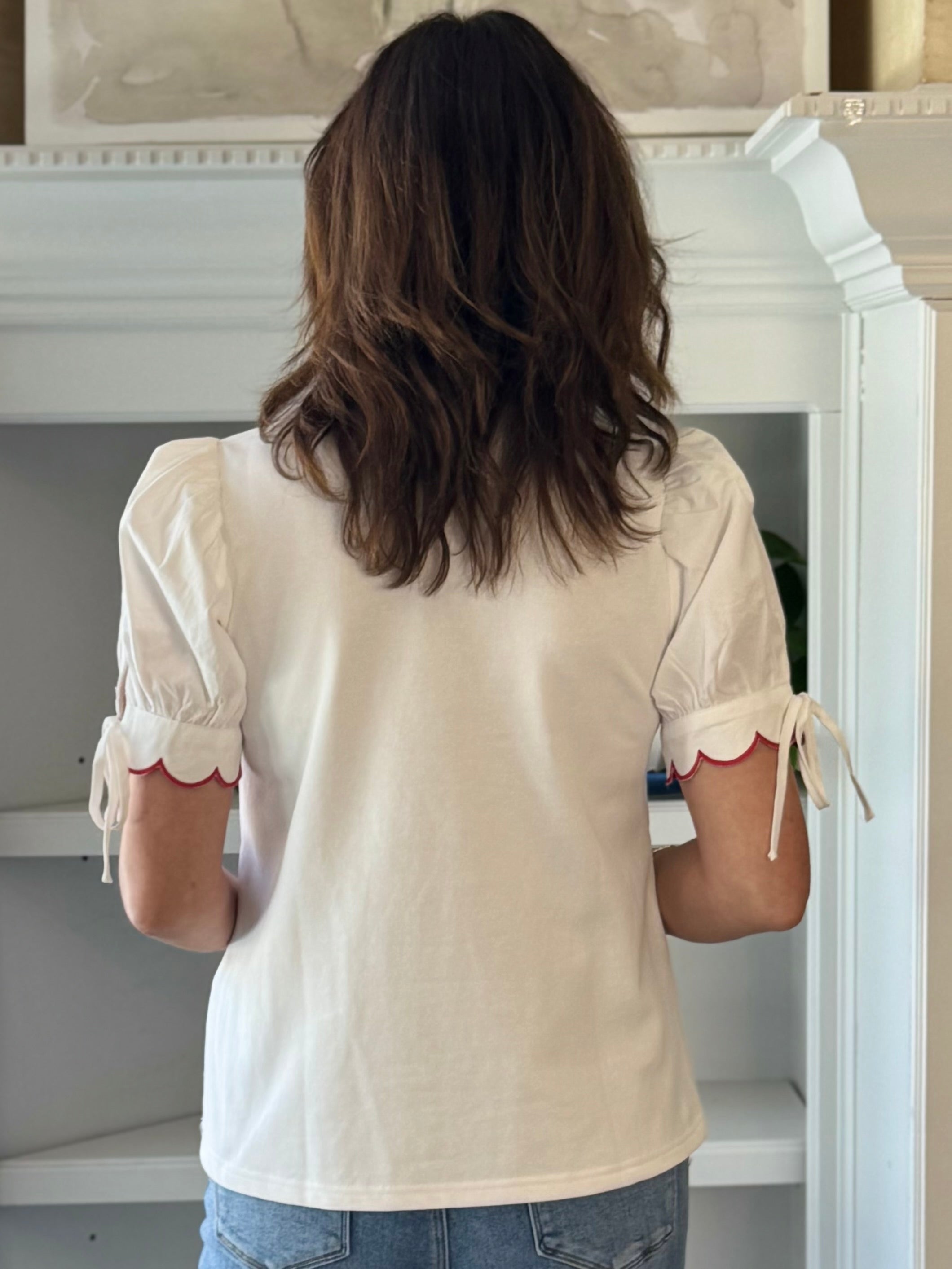Scalloped Grace Top - White