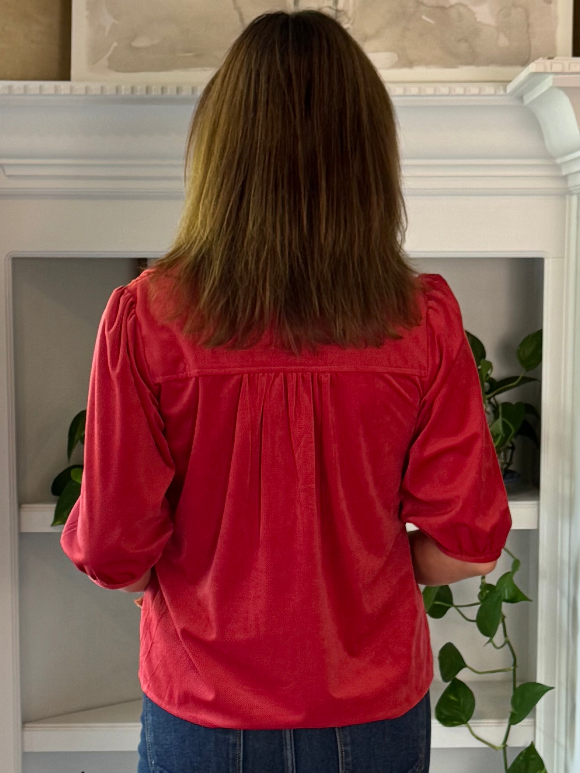 Sunset Stitch Top - Red