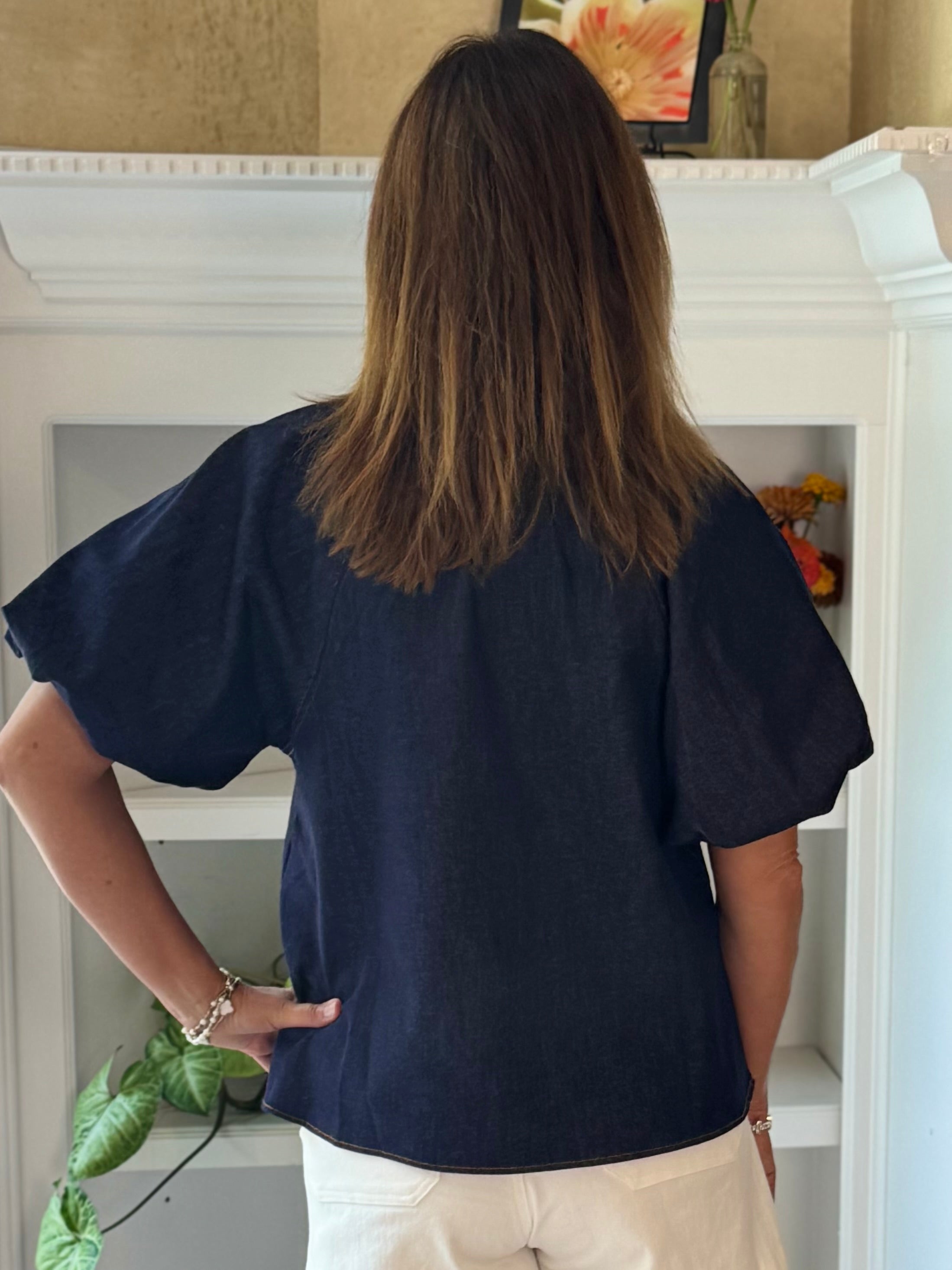 THML Luxe Denim Top