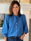 Lovely Stripes Tie Top - Blue