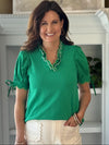 Scalloped Grace Top - Green