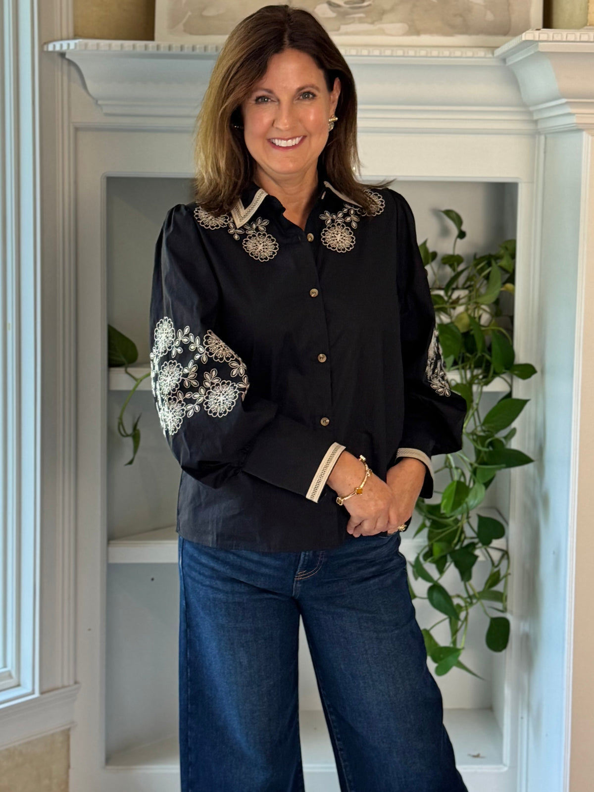 Free Spirit Embroidered Top - Black