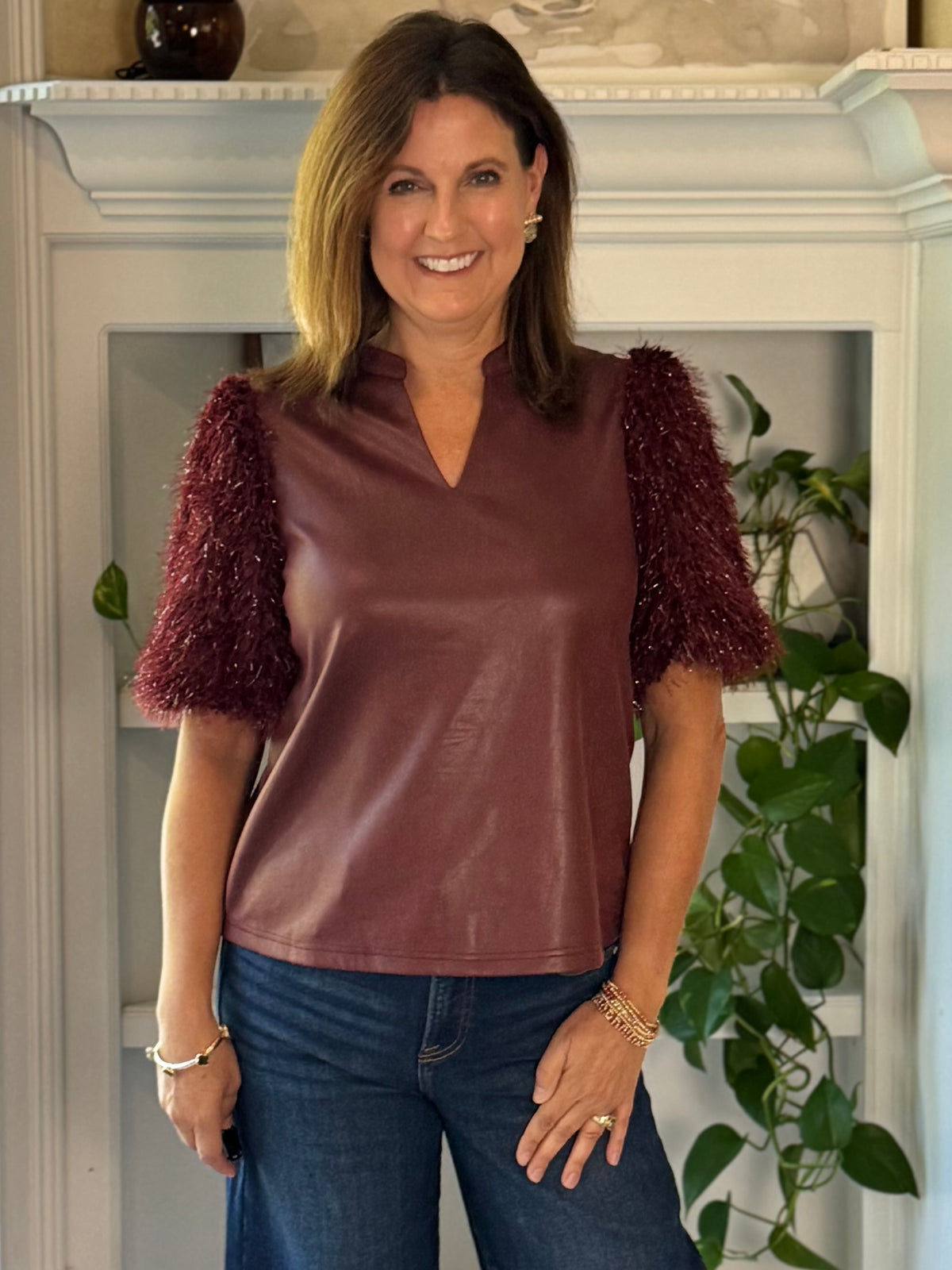Steal the Scene Fringe Sleeve Top