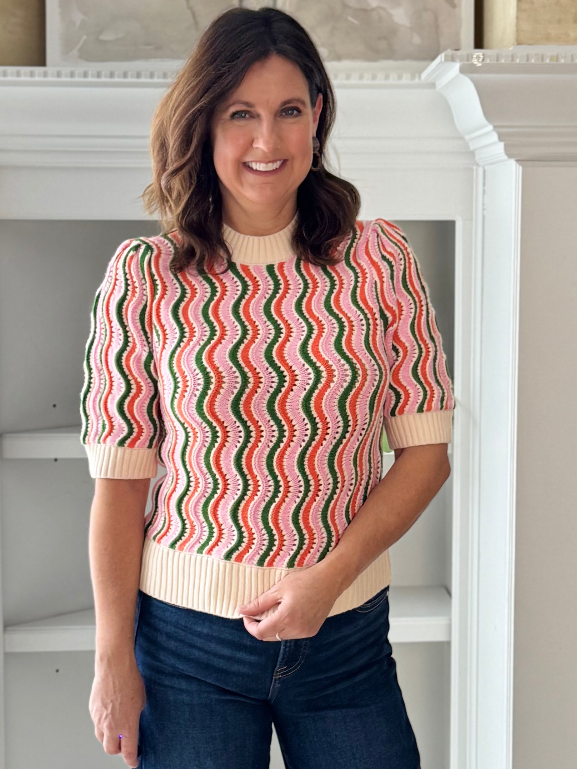 THML Candy Wave Knit Top