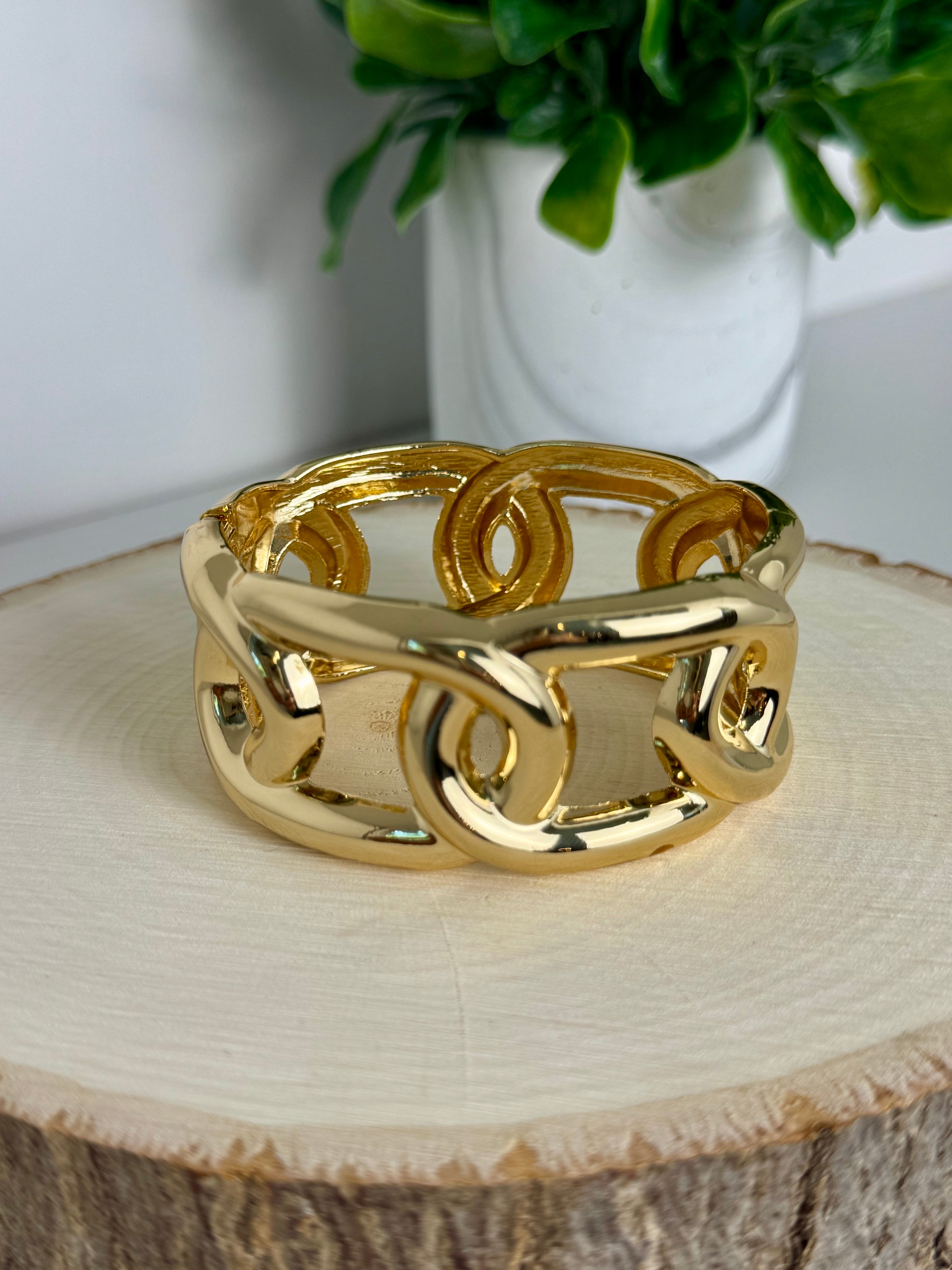 Connections Hinged Bangle Bracelet