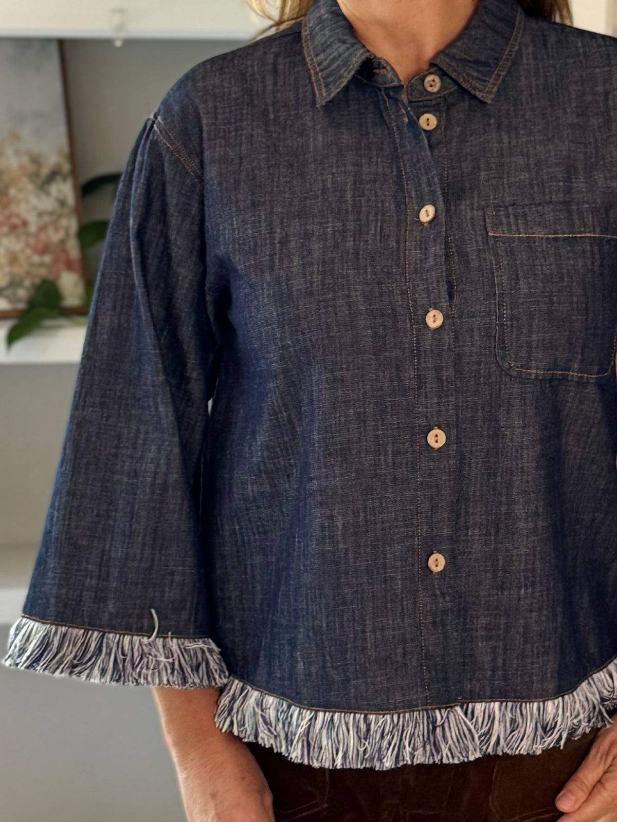 Fringe & Fabulous Denim Top