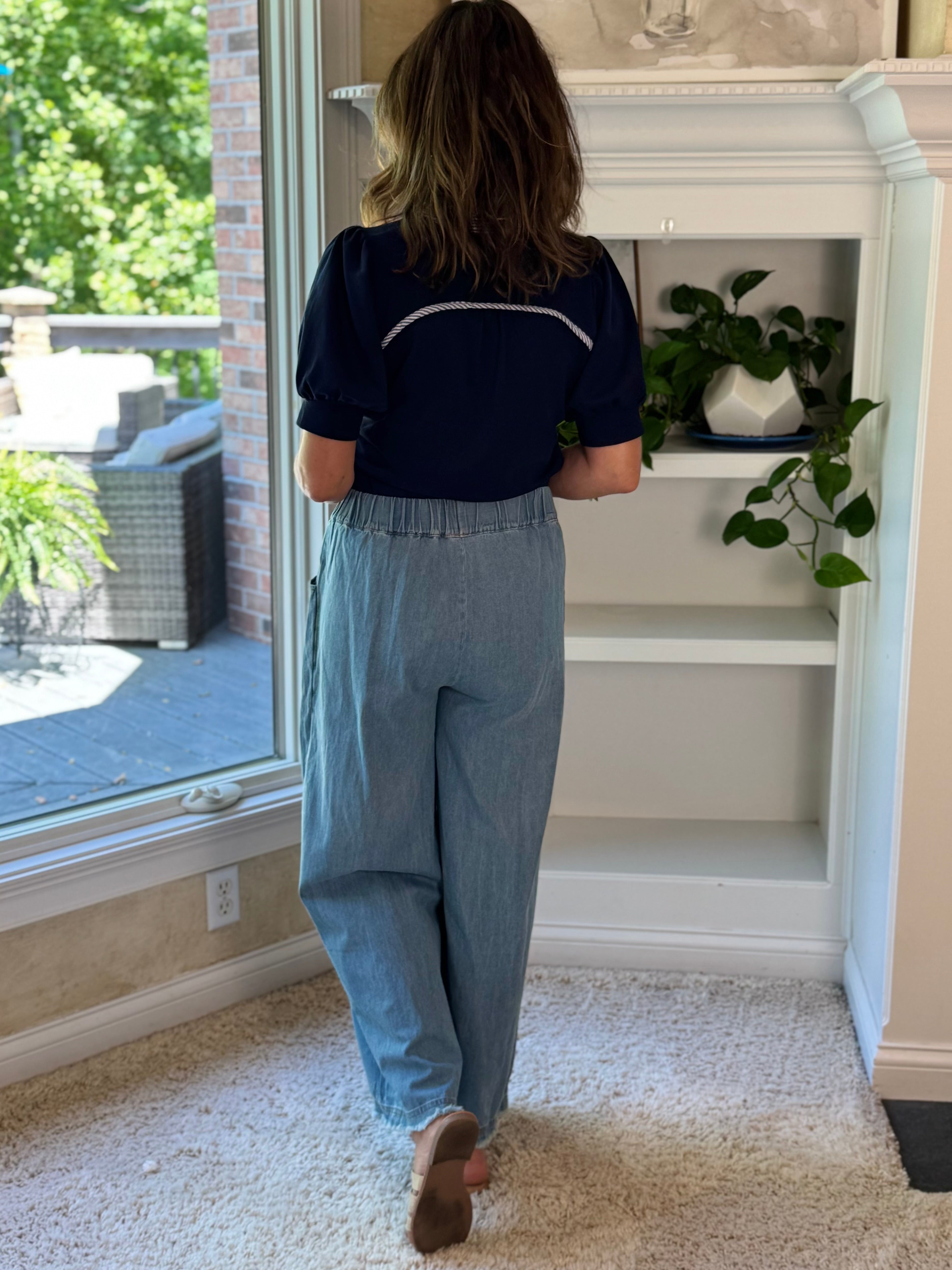 Effortless Wide Leg Denim Pants