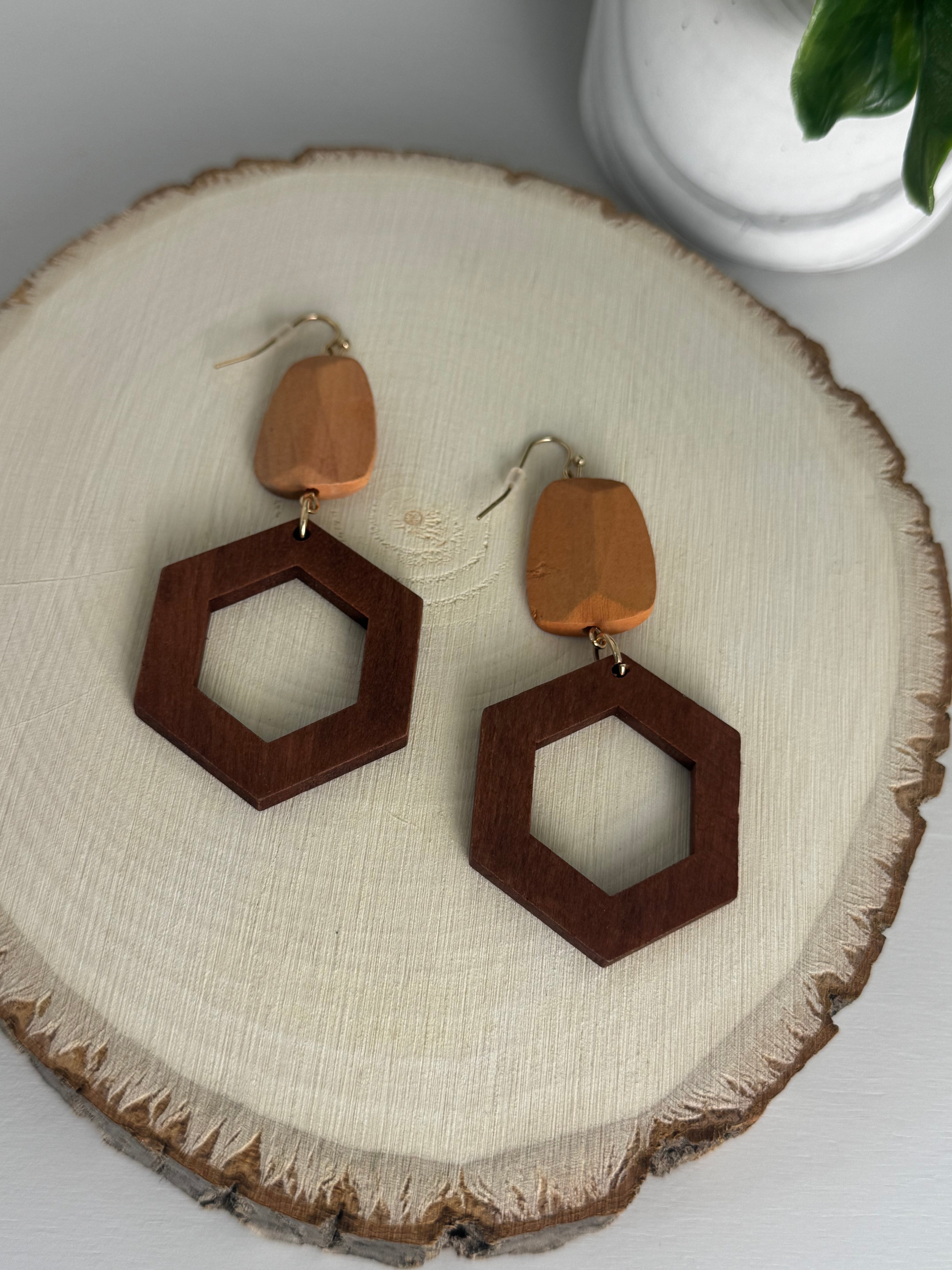 Canyon Wood Dangle Earrings