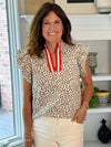 Leopard Print Contrast Top