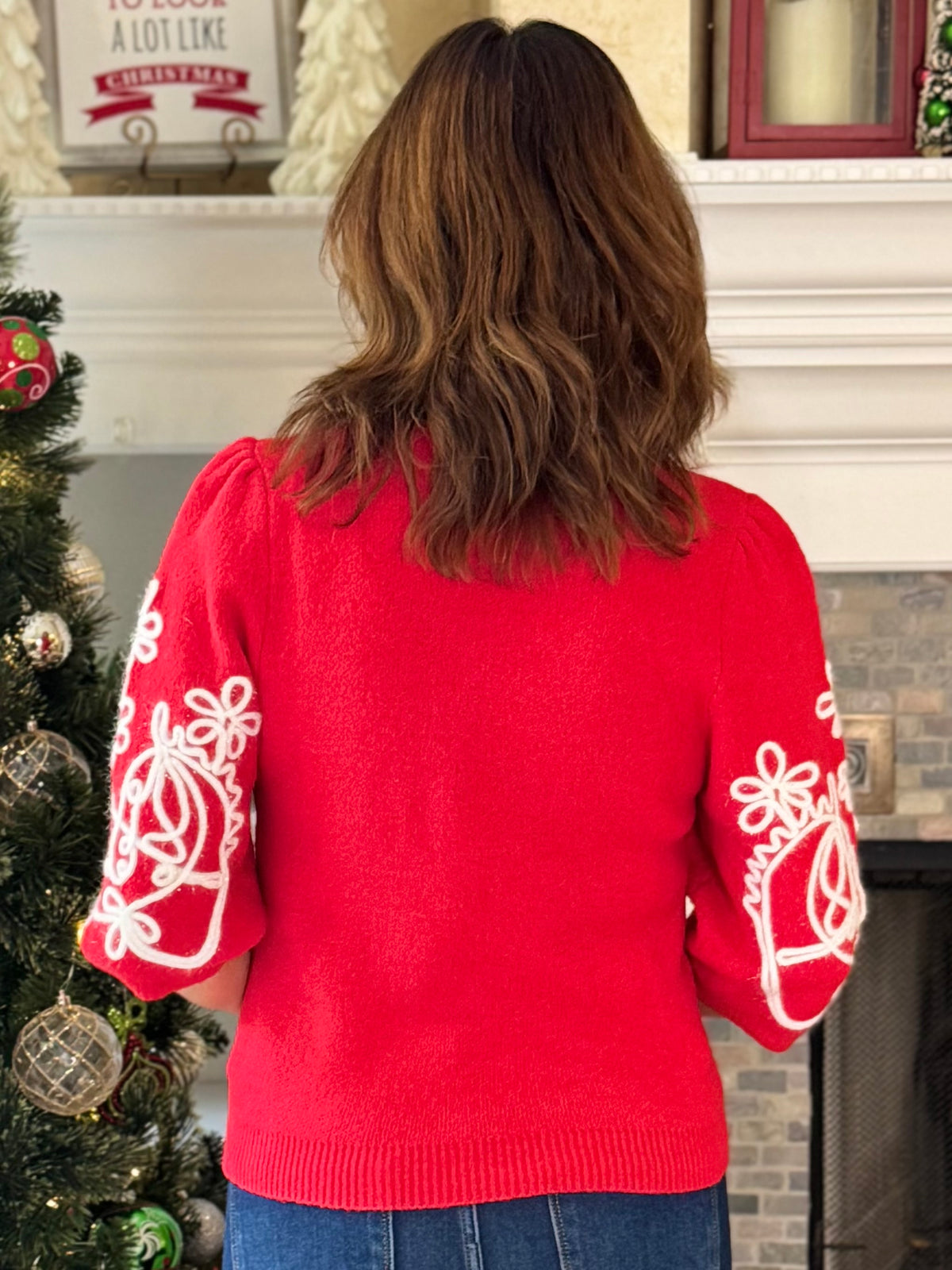 THML Red Pop Embroidered Sweater