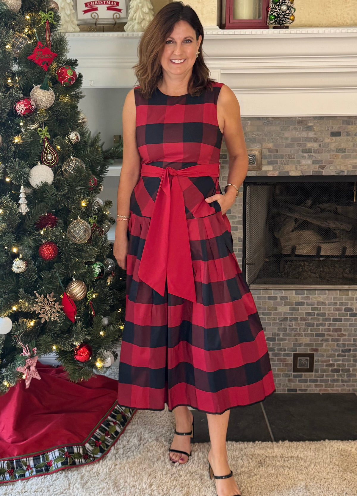 Season to Celebrate Plaid Midi Dress