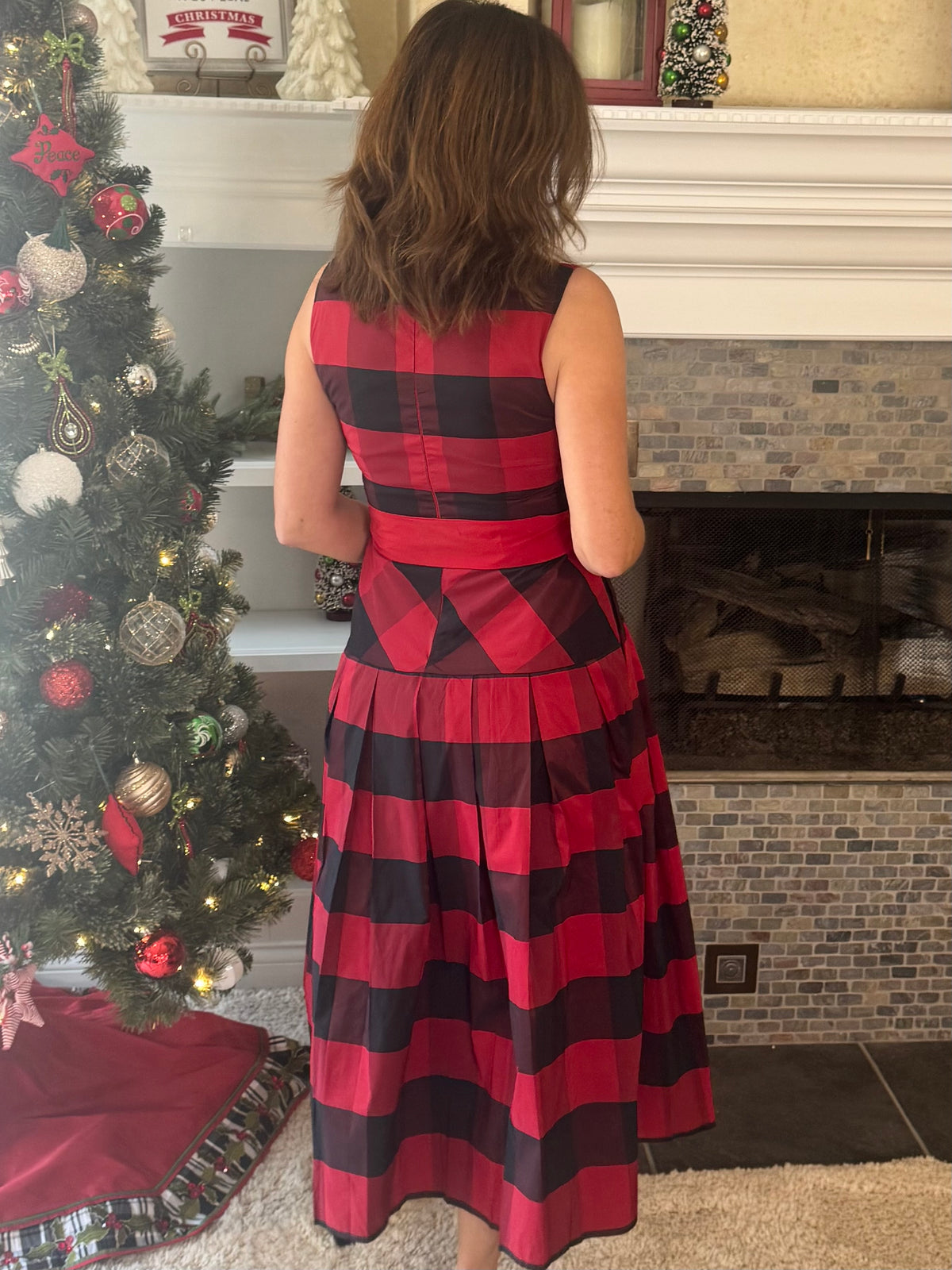 Season to Celebrate Plaid Midi Dress