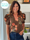 Terra Floral Contrast Top