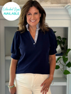 Modern Prep Contrast Top - Navy