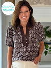 Expresso Elegance Embroidered Top