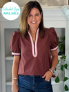 Cinnamon Charm Contrast Top